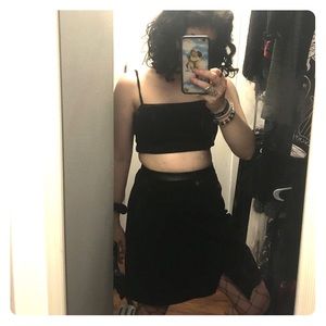 black chiffon wrap skirt